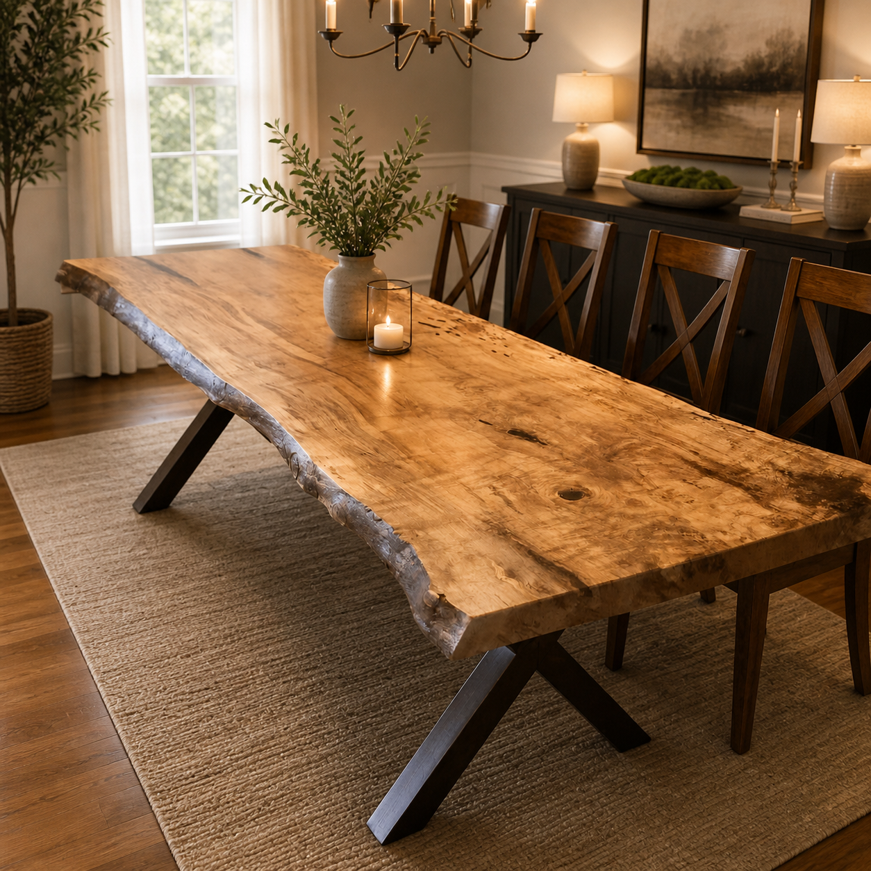 9 foot maple slab table