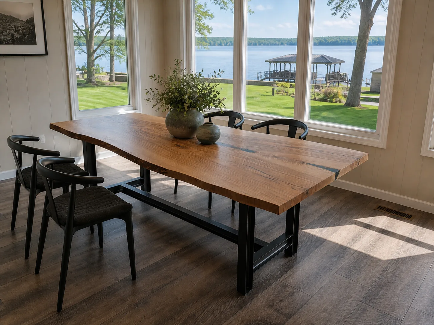 Ash dining table from historic tree