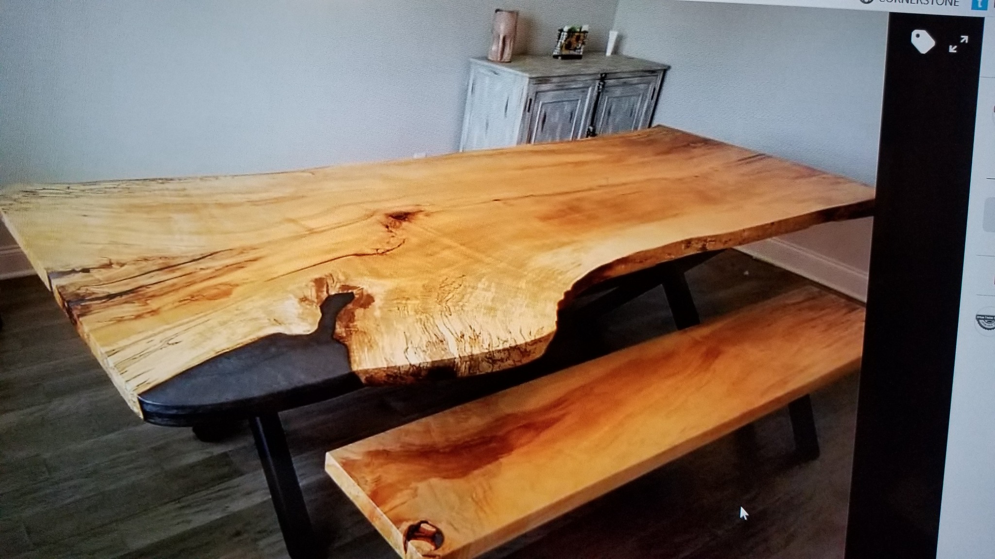Live Edge Dining Table with Bench photo 2