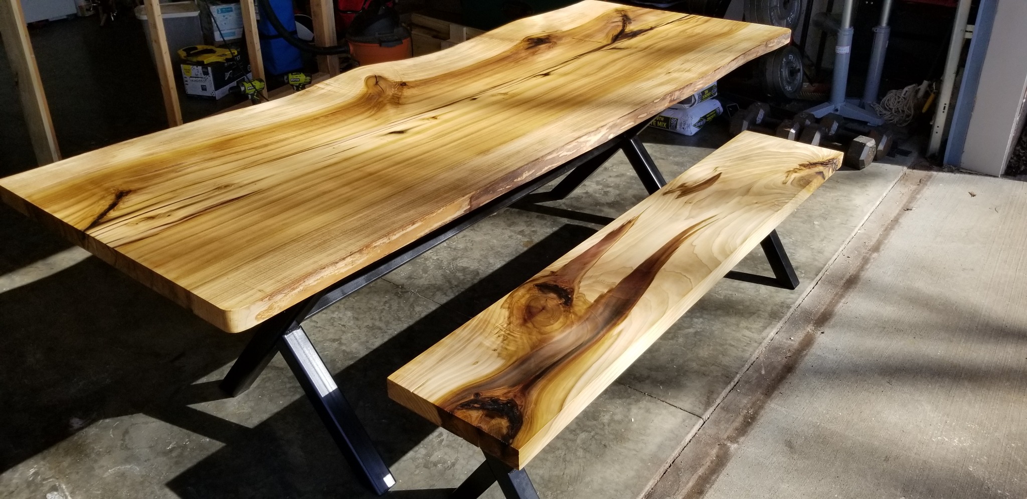 Live Edge Dining Table with Bench