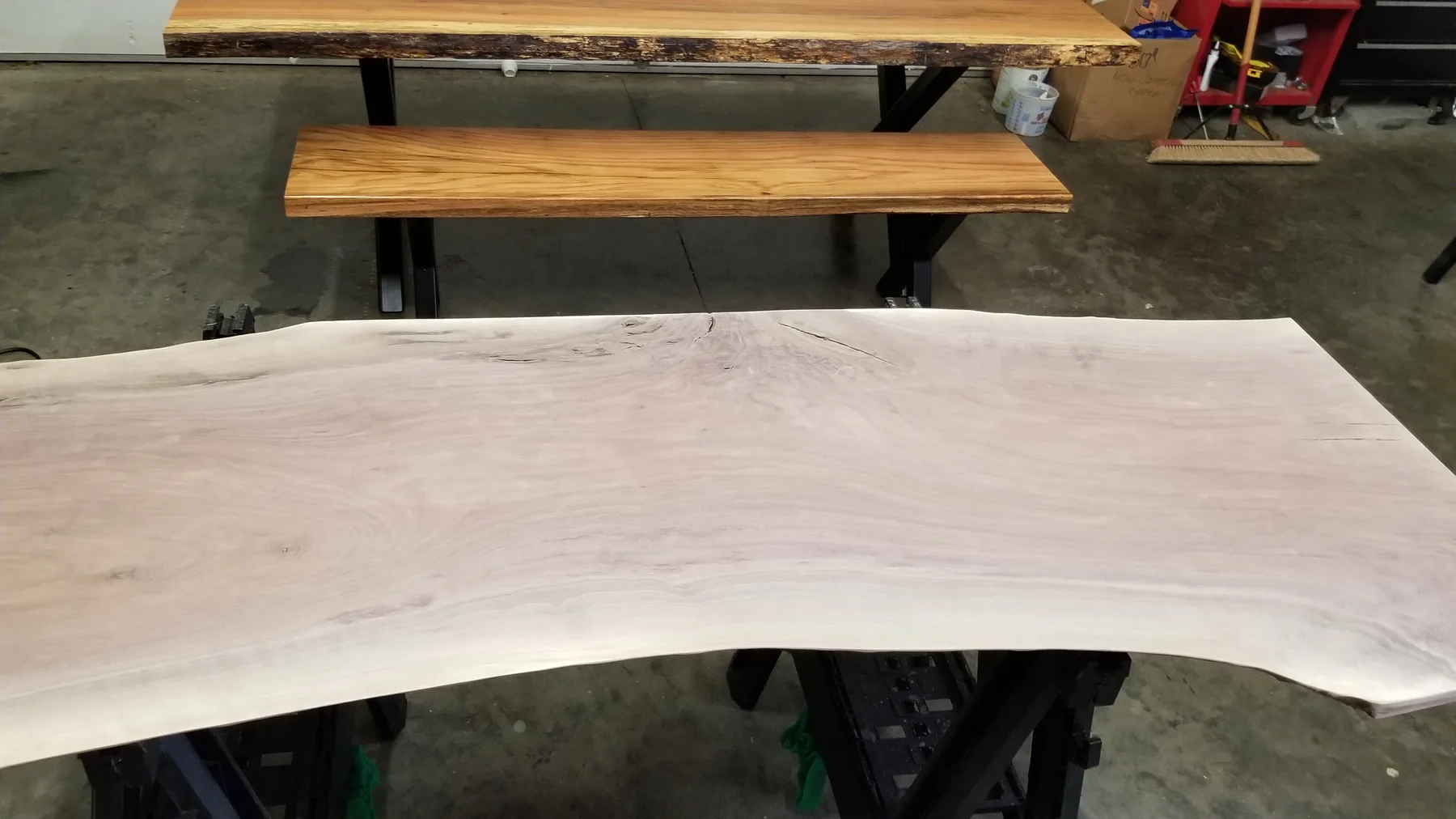 Custom desks behind the build photo 1
