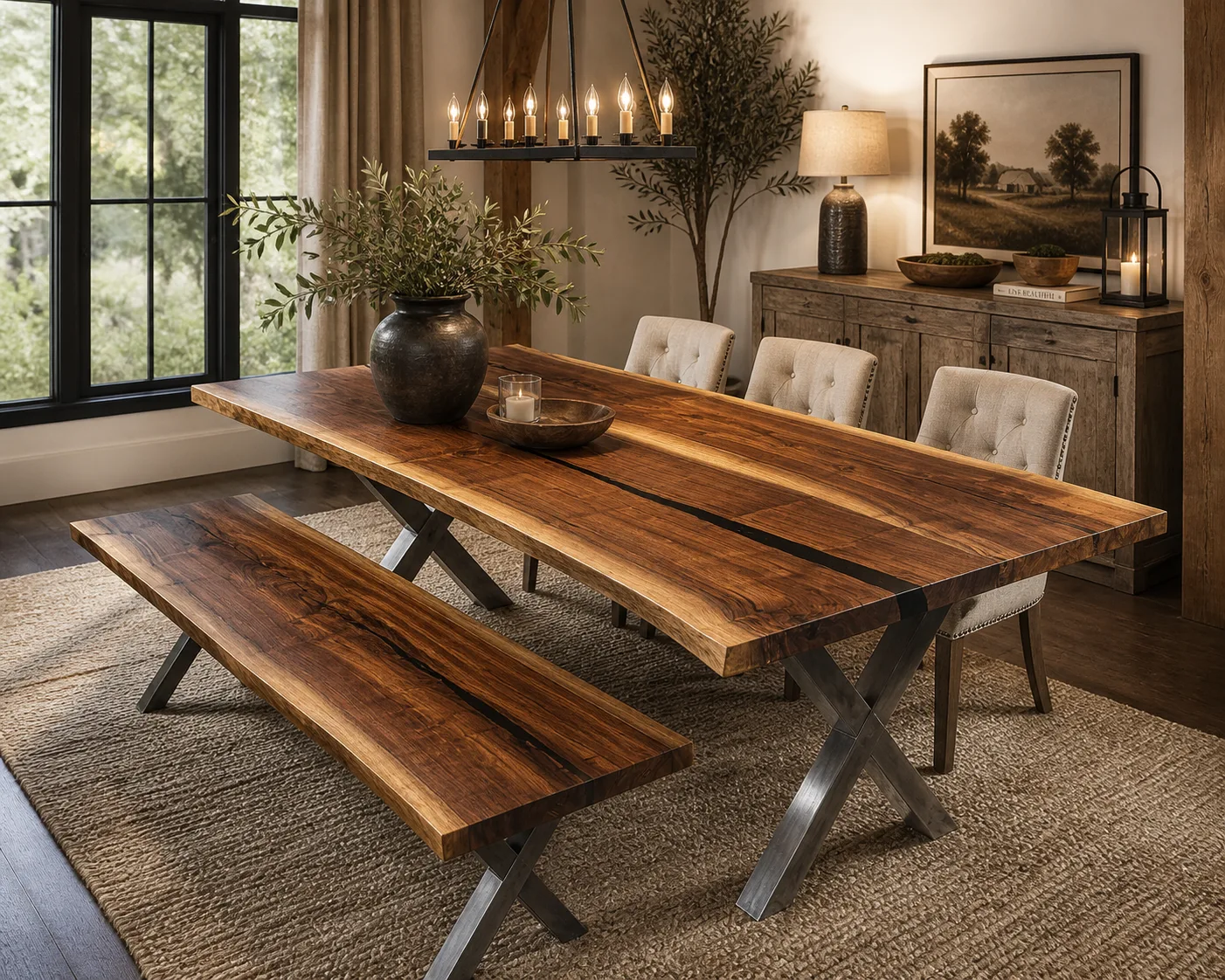 family walnut table from their tree