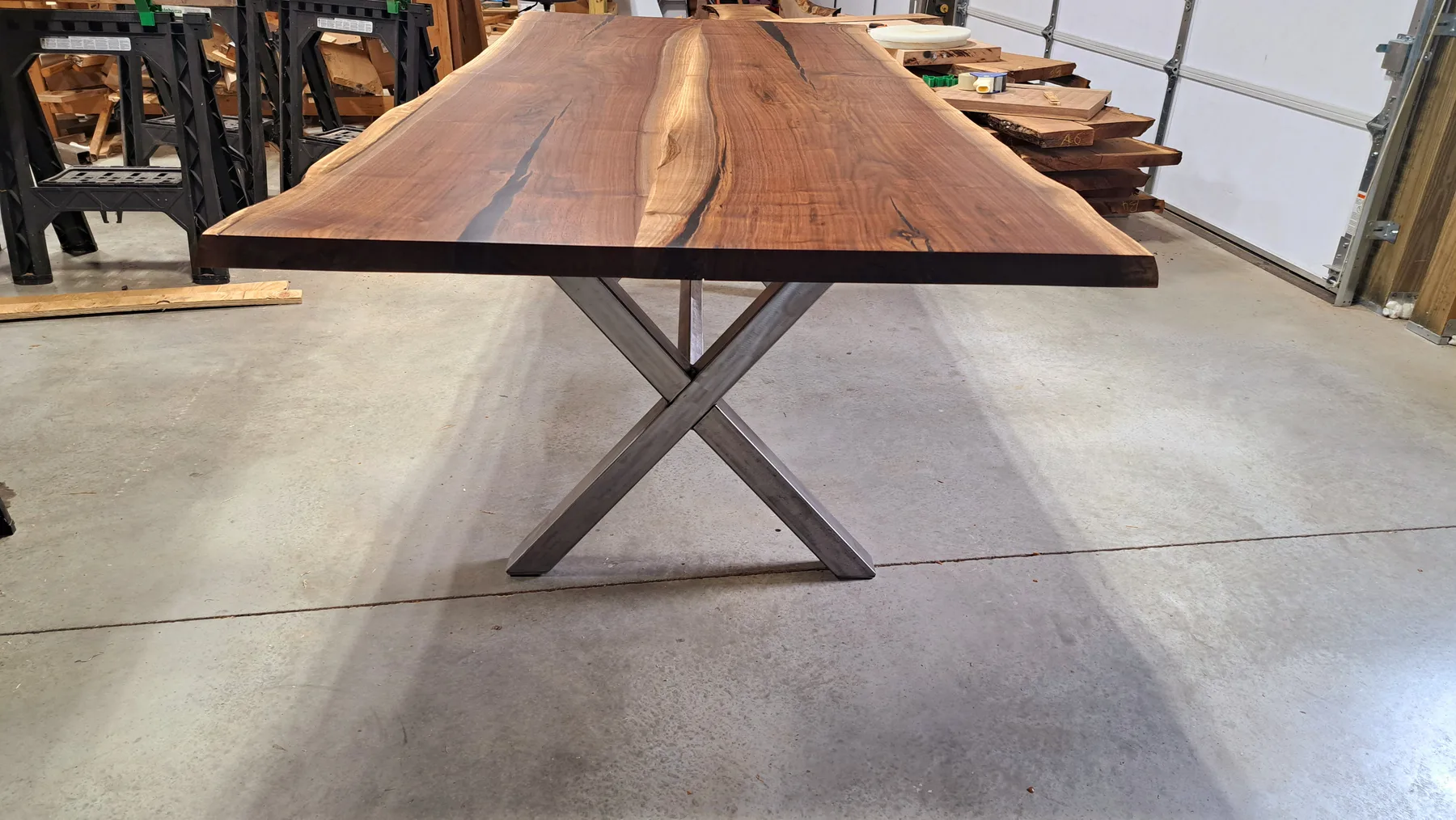 family walnut table from their tree behind the build photo 15