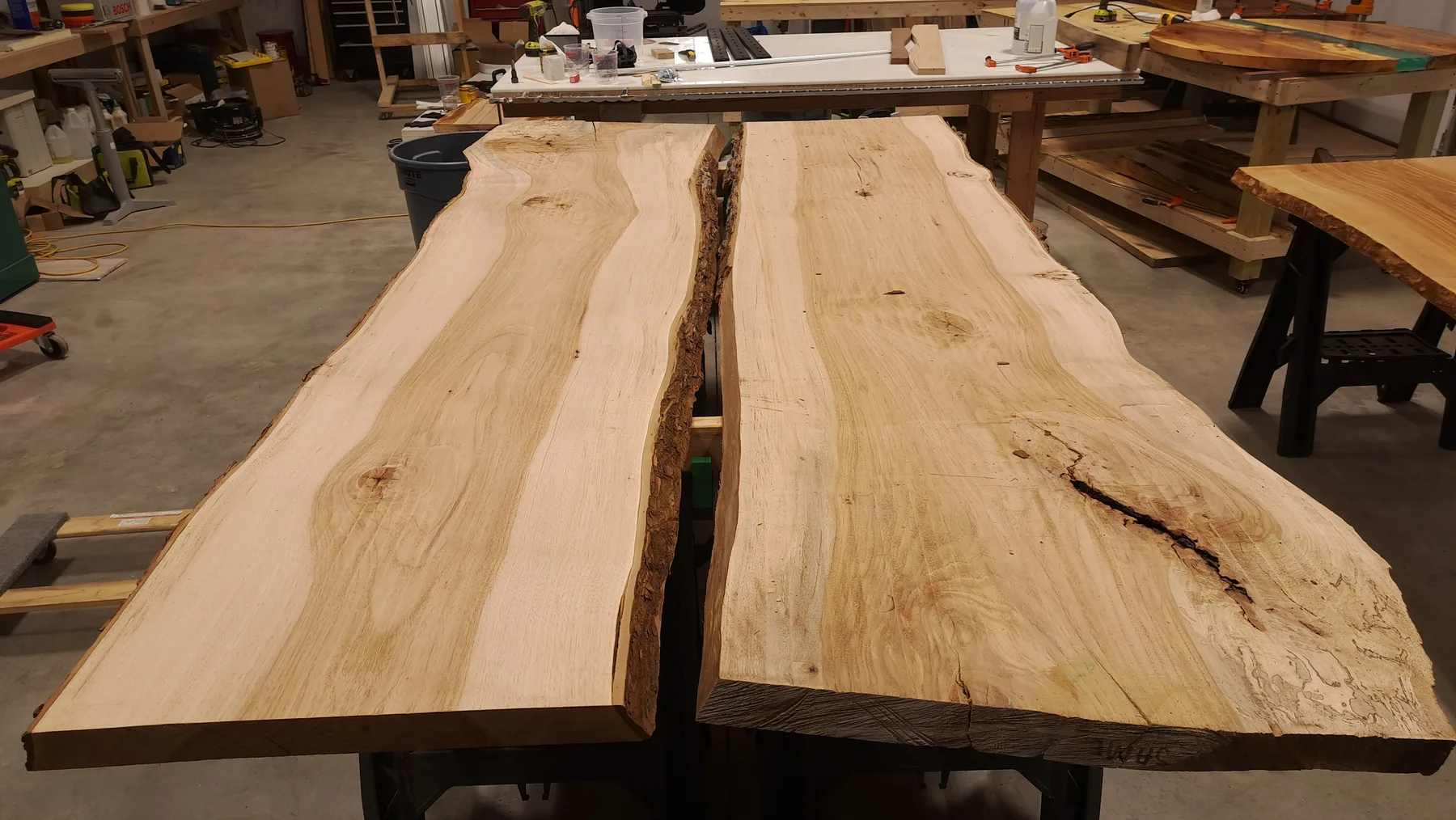 historic pecan dining table behind the build photo 1