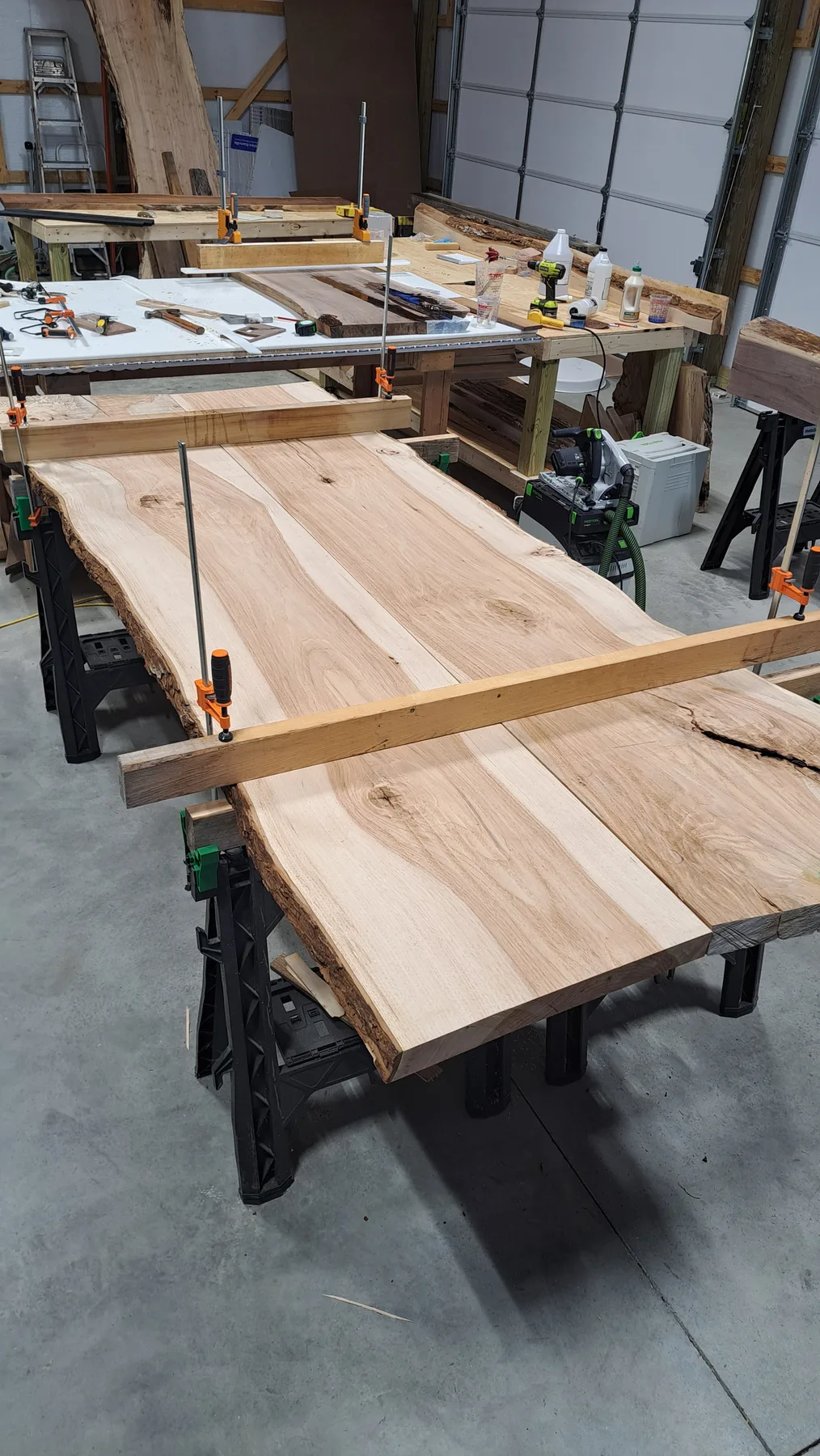 historic pecan dining table behind the build photo 3