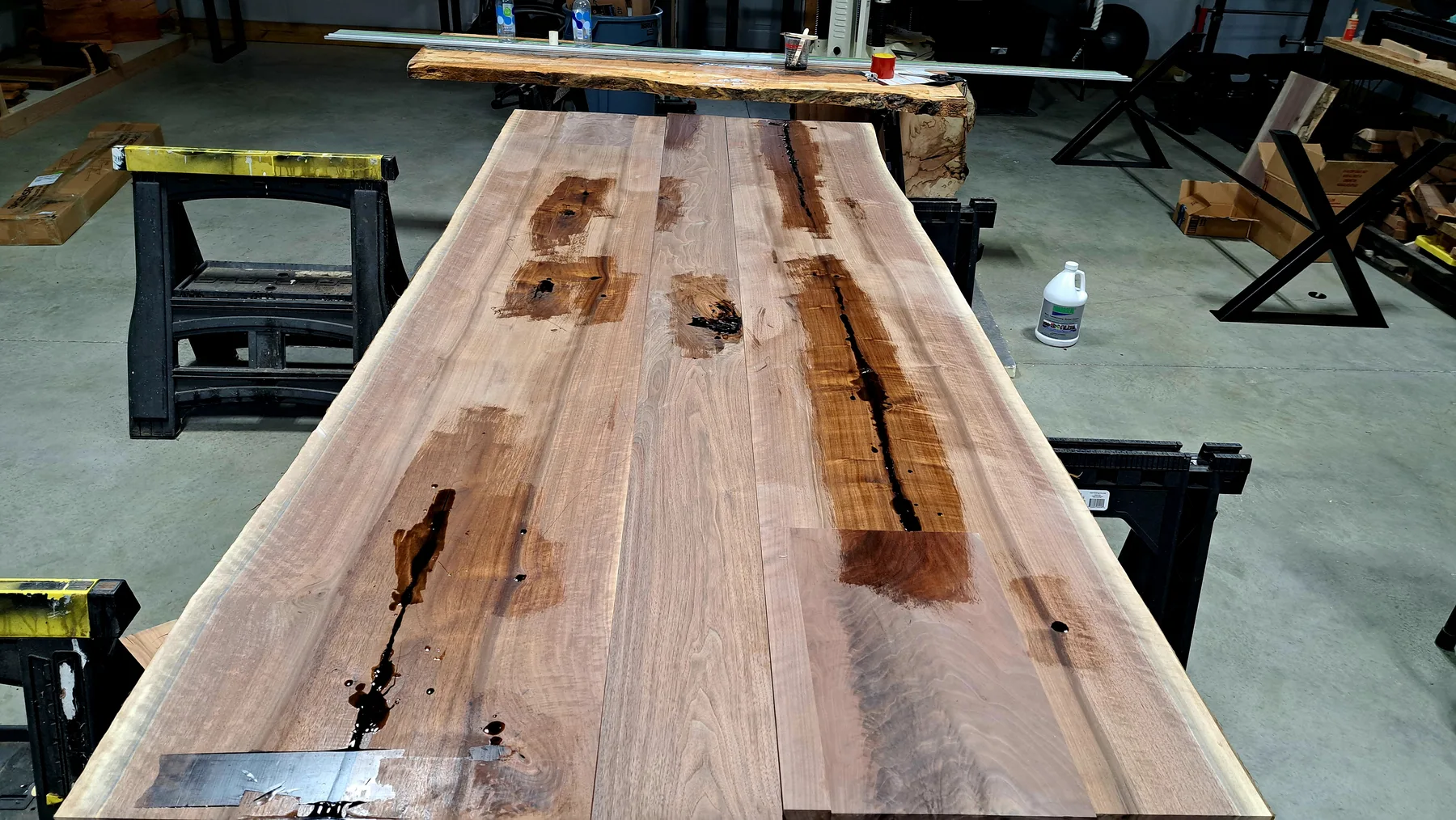 keystone walnut dining table behind the build photo 3