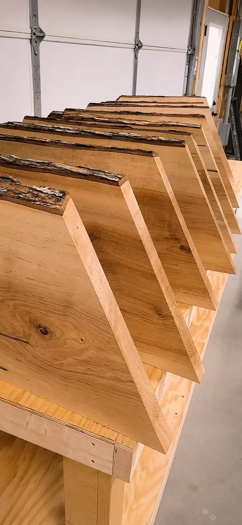 Live Edge Ambrosia Maple Shelves behind the build photo 6