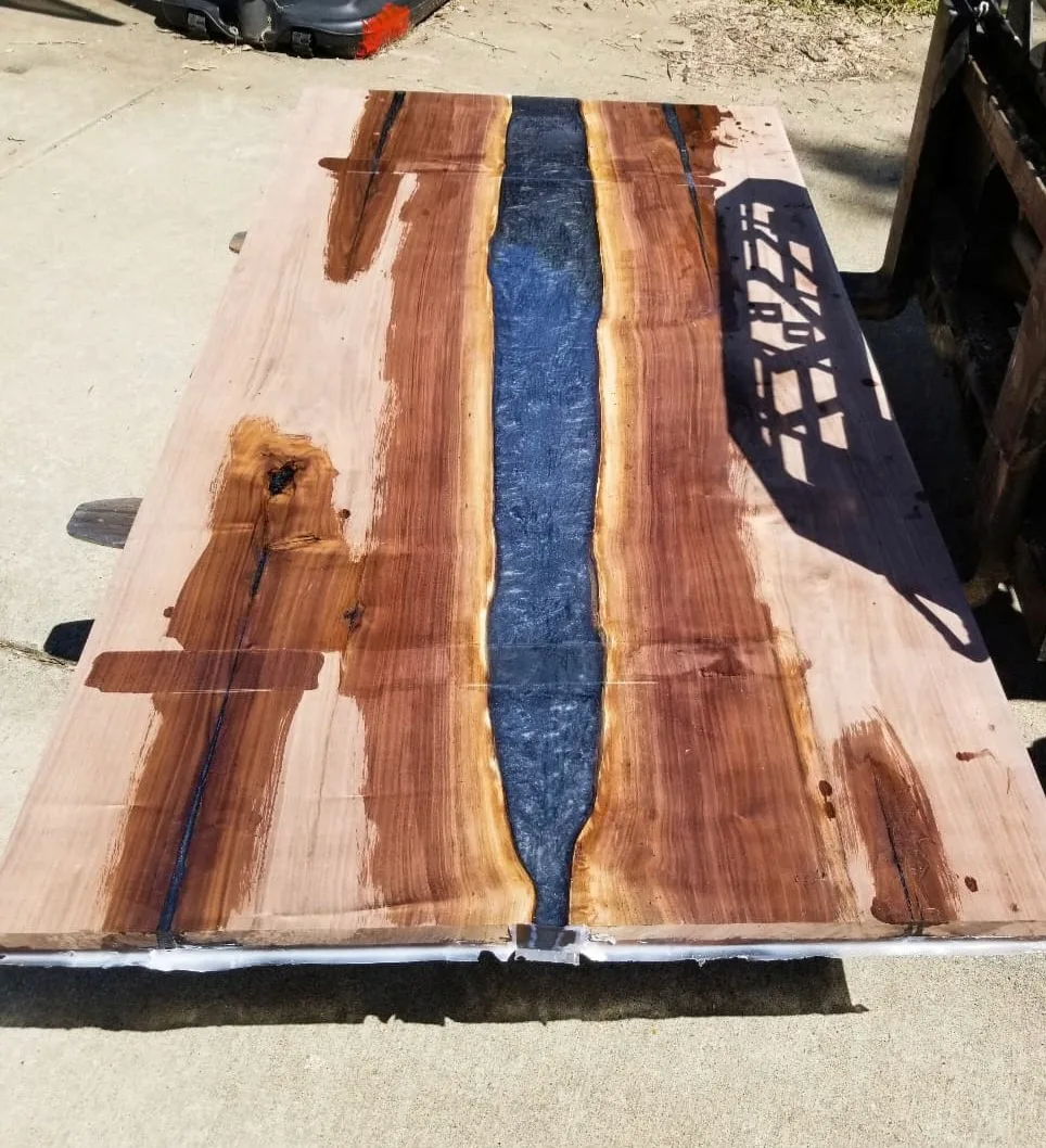 Resin River tables behind the build photo 12