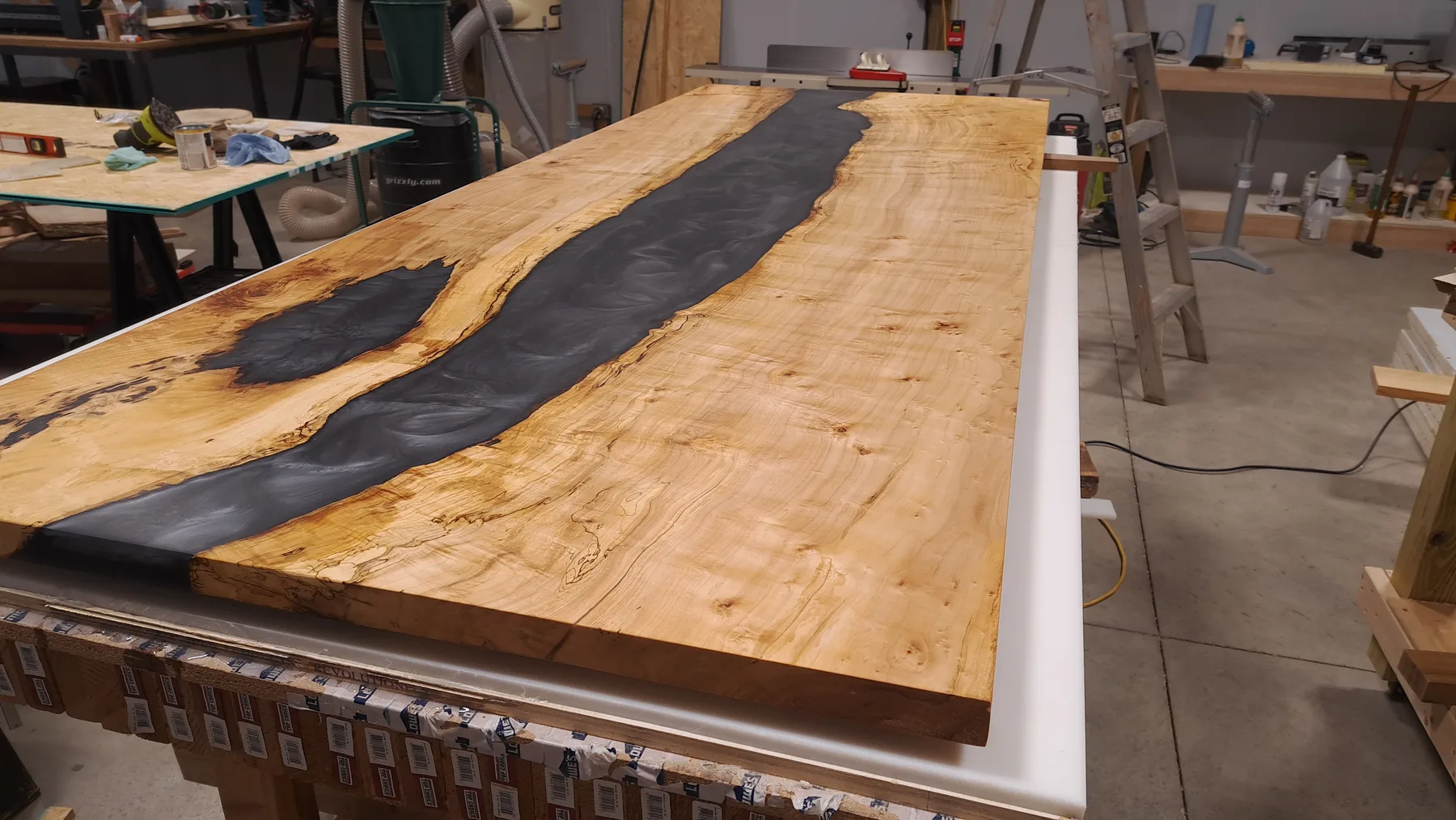 Resin River tables behind the build photo 16
