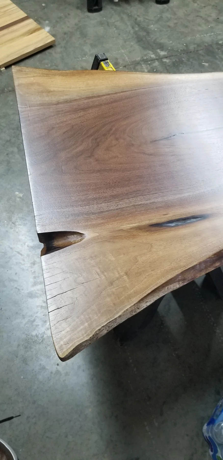 Black walnut swimming pool table behind the build photo 1