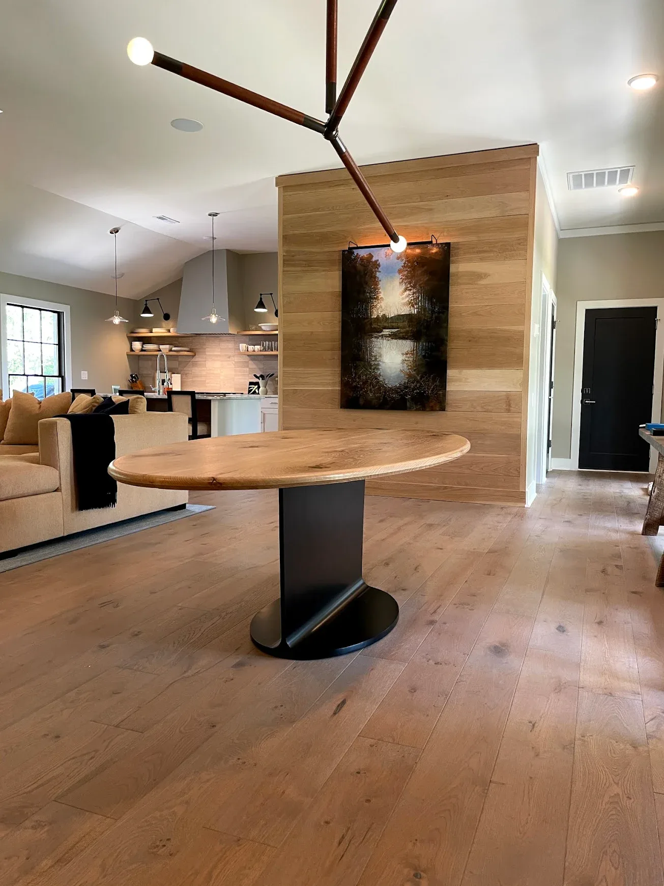 White oak oval dining table